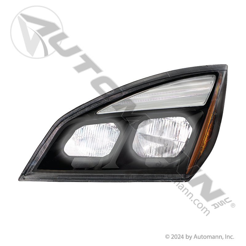 Cascadia LH Black LED Headlight - 2018-2025 Driver Side - A66-01405-002