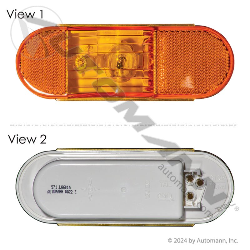 6 Inch Oval Midship Turn Signal – Amber Incandescent – Replaces Truck-Lite 60215Y