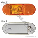 6 Inch Oval Midship Turn Signal – Amber Incandescent – Replaces Truck-Lite 60215Y