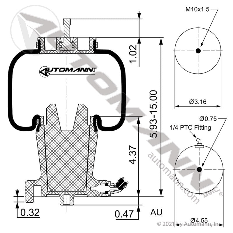 Volvo VNL Cabin Air Spring – Day Cab (2001-Up) – Replaces 20530776 & 1S5-156