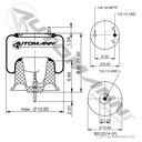 Freightliner Air Spring Rolling Lobe – Plastic Base – Replaces Firestone 9759