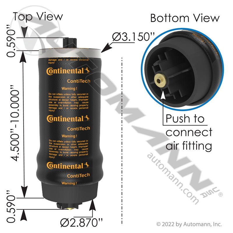 Continental OE Cabin Air Spring - 2018-2026+ Cascadia - 1S5-175
