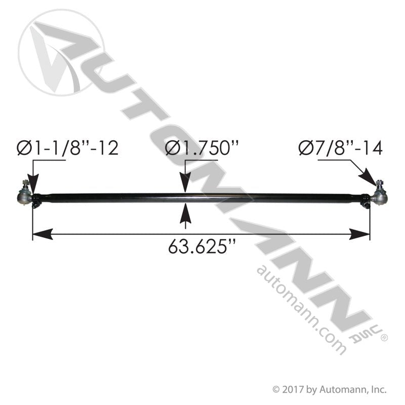 Freightliner Cascadia Steering Cross Tube – 63.6" Assembly with Tie Rods – Replaces A6803304403