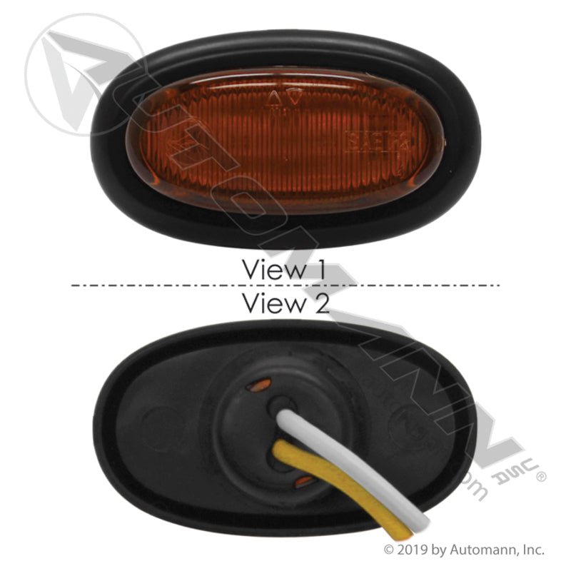 Mini Oval Amber LED Marker Light – 2 Diode Bullet Connectors – Replaces Grote 47963