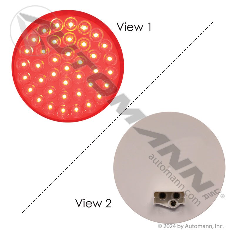 4 Inch Round LED Tail Light – 39-Diode Red – Replaces Truck-lite 4050