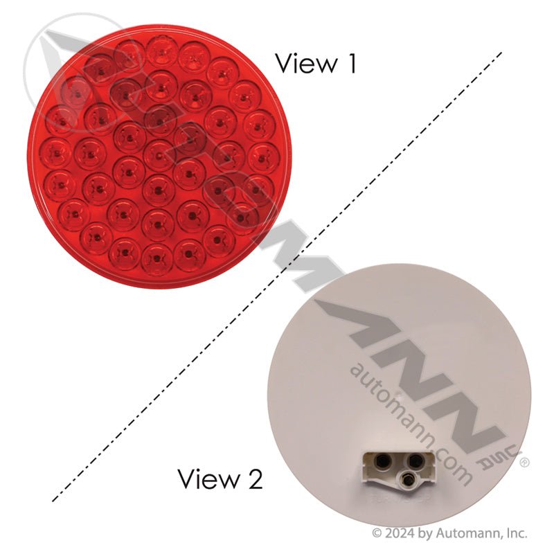 4 Inch Round LED Tail Light – 39-Diode Red – Replaces Truck-lite 4050