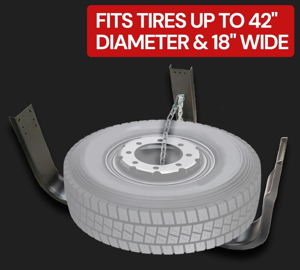 Trailer Spare Tire Mount – Nash Style Underbody Carrier – Fits Up to 42" Tires