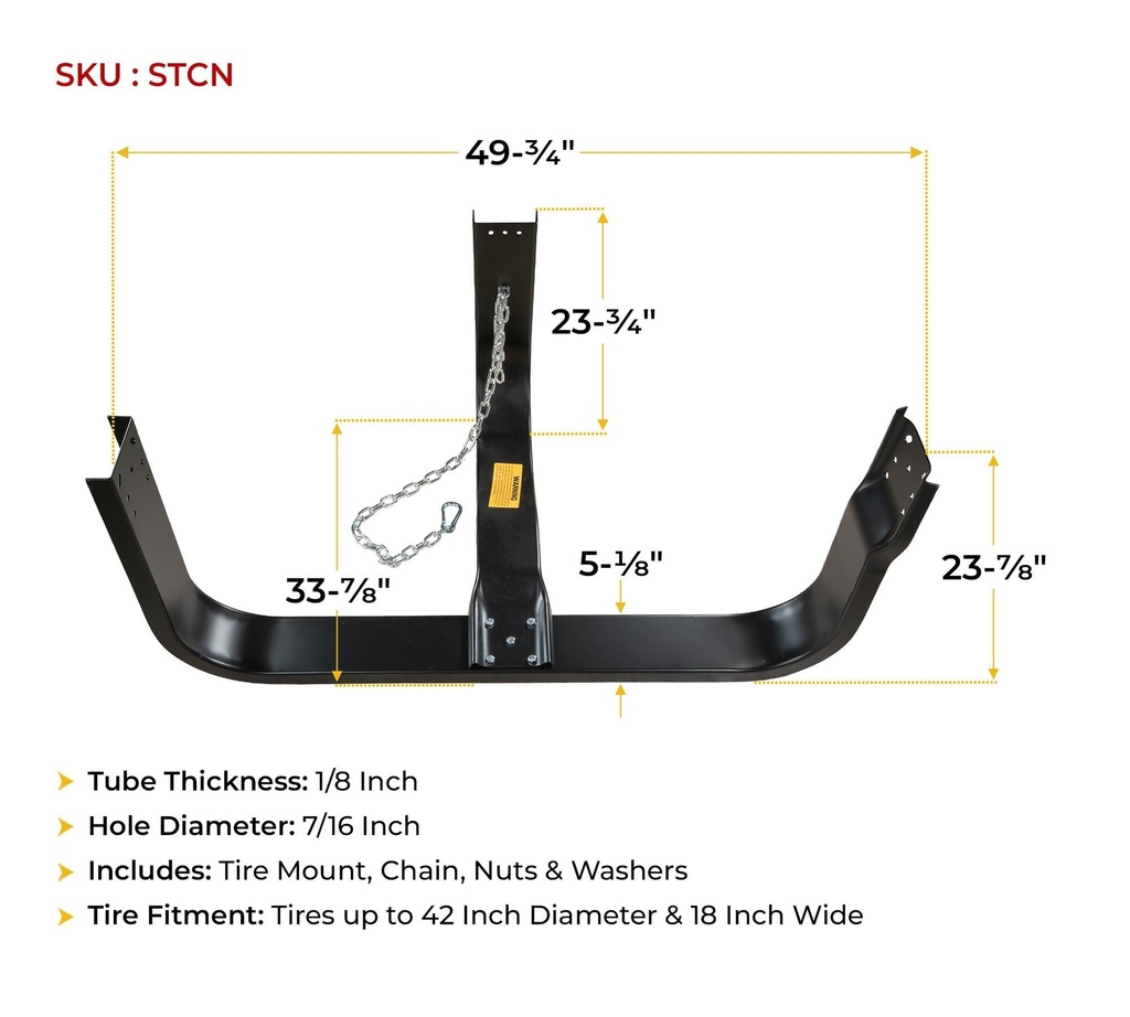 Trailer Spare Tire Mount – Nash Style Underbody Carrier – Fits Up to 42" Tires