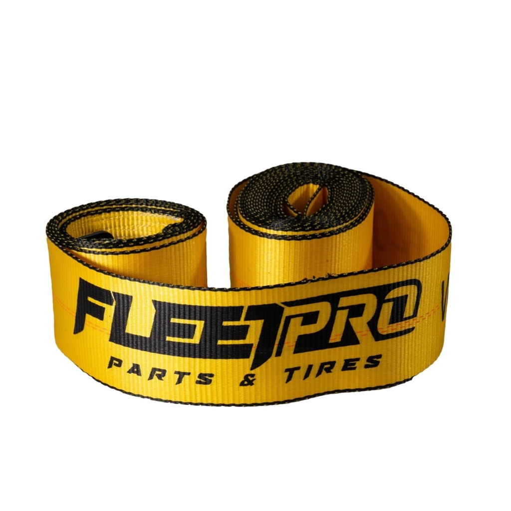 Winch Strap (4" x 30') with Flat Hook – Heavy-Duty Yellow Webbing – 5,400 lb WLL – DOT Approved