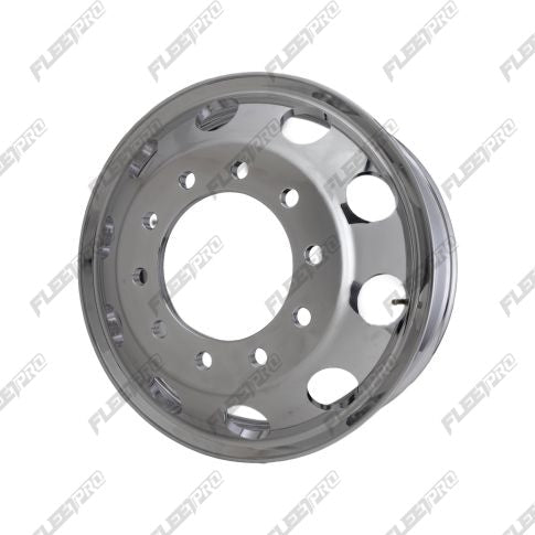 Polished Aluminum 22.5 Truck Wheel - 22.5" x 8.25" Hub Pilot - High Mirror Finish