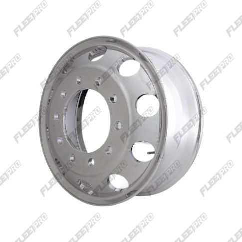 Polished Aluminum 22.5 Truck Wheel - 22.5" x 8.25" Hub Pilot - High Mirror Finish