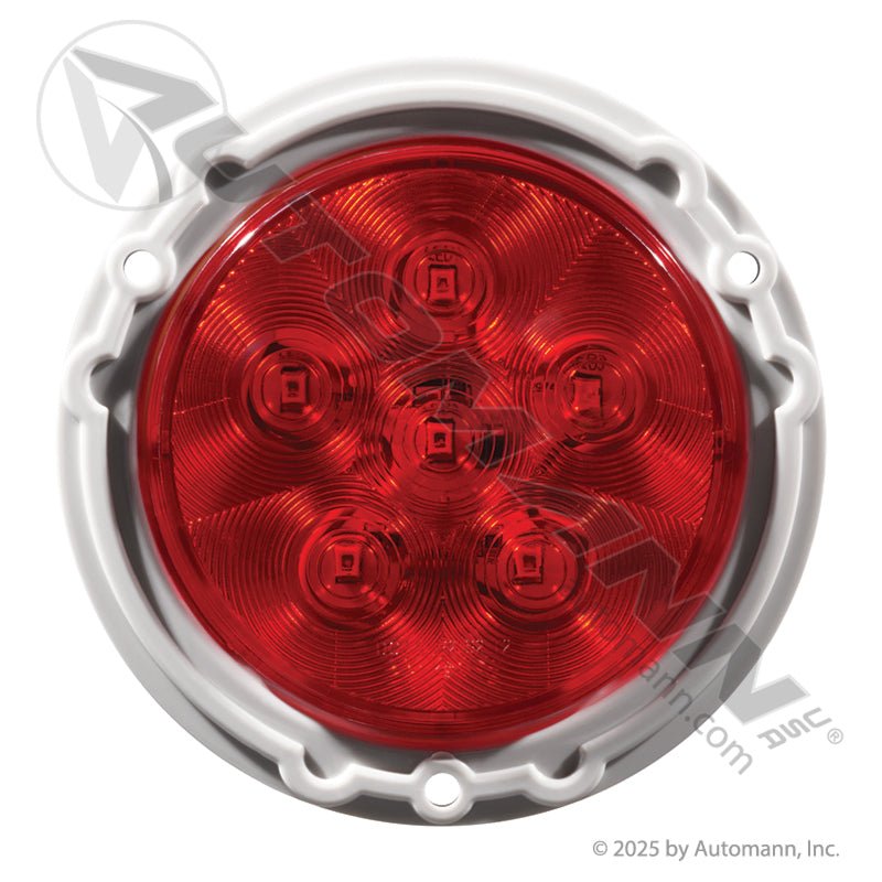 Red 4in LED Flange Light - 6-Diode Weathertight Plug - 44322R 818R7 STL13RFMB