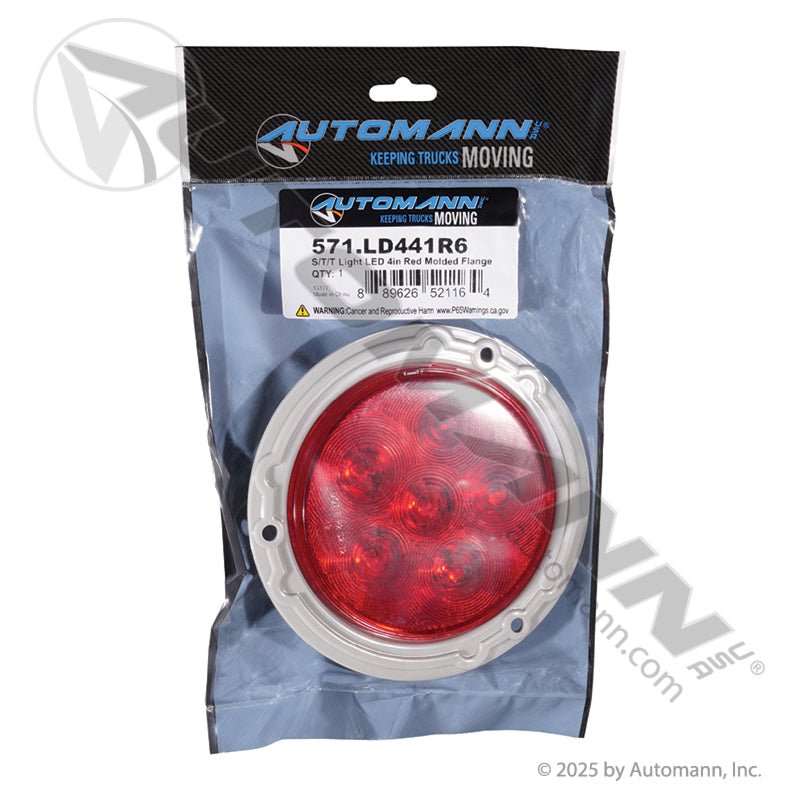Red 4in LED Flange Light - 6-Diode Weathertight Plug - 44322R 818R7 STL13RFMB