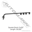 Straight Bar Mud Flap Hanger - 30.25" Single 5/8" Square A25RL 562.312BK1
