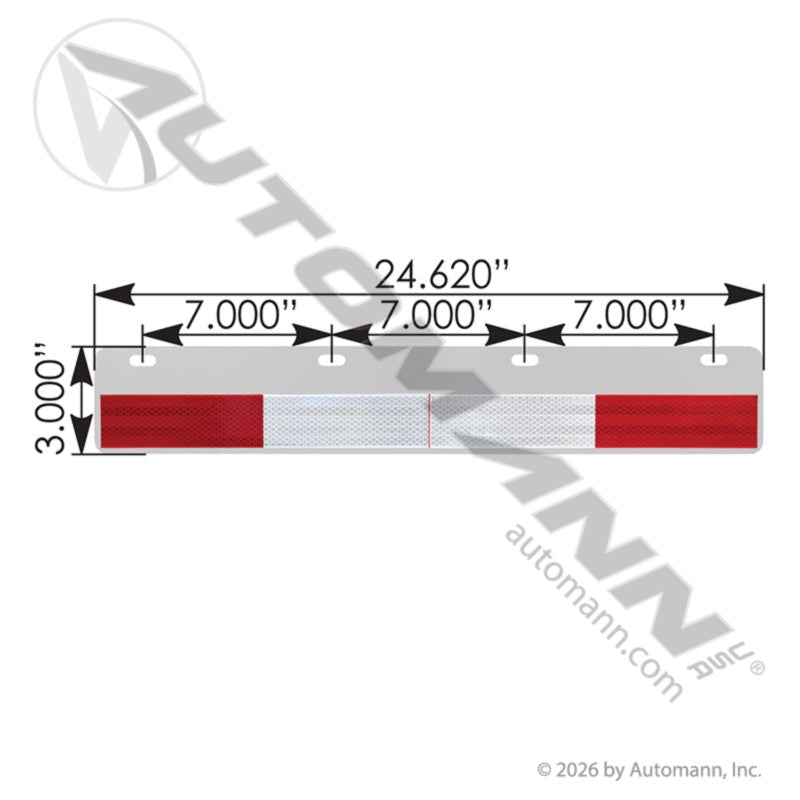 Straight Aluminum Conspicuity Plate Set - DOT C2 Tape RT25 BTSRT25 562.448K