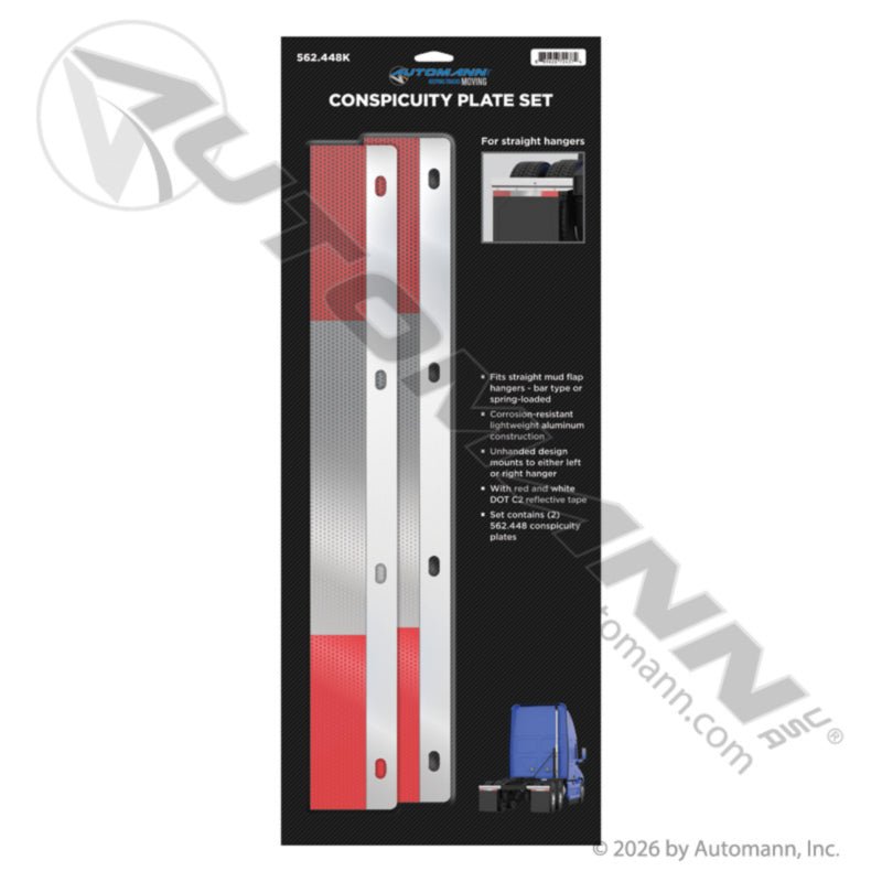 Straight Aluminum Conspicuity Plate Set - DOT C2 Tape RT25 BTSRT25 562.448K