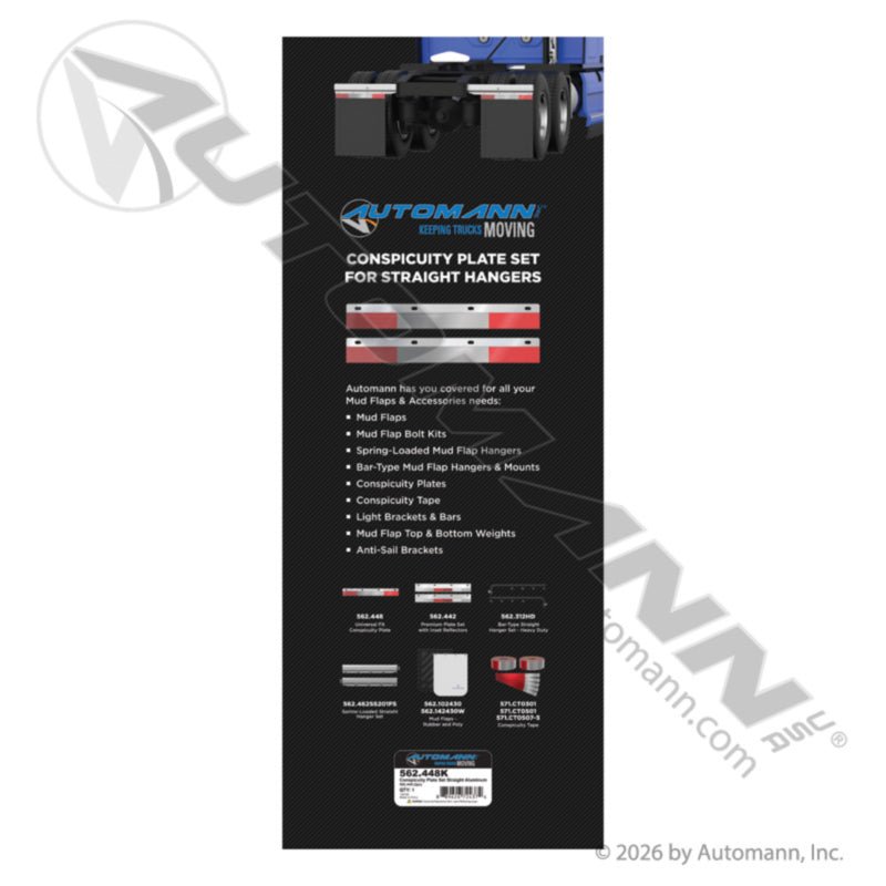 Straight Aluminum Conspicuity Plate Set - DOT C2 Tape RT25 BTSRT25 562.448K