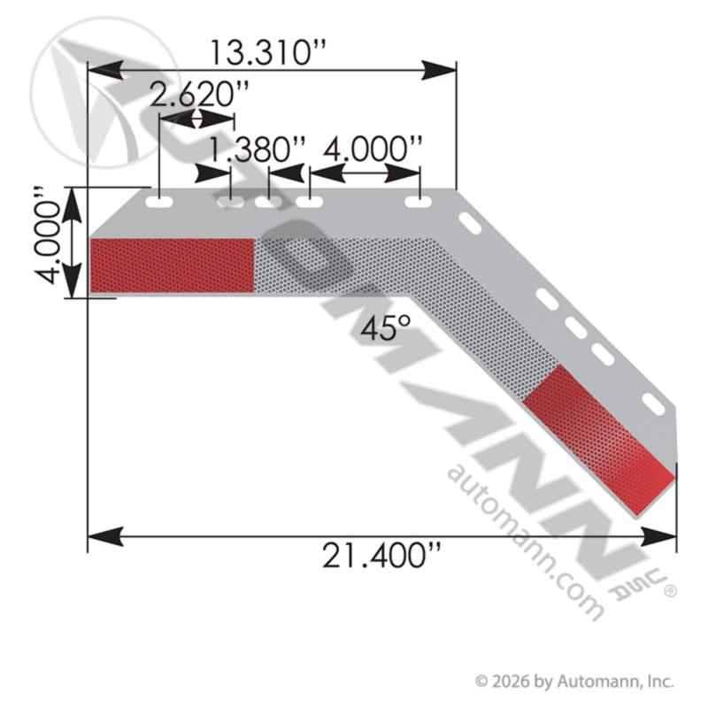 Angled Aluminum Conspicuity Plate Set - 45 Degree 033-04263-2 562.444K
