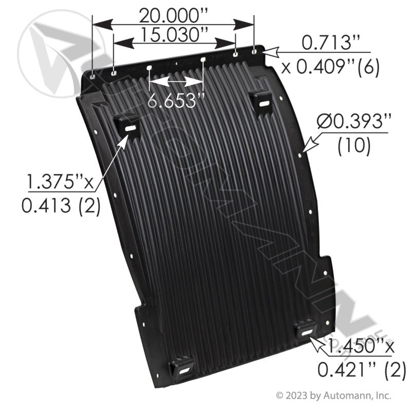 Volvo Quarter Fender Splash Shield - 2018-2026+ VNL Polyurethane 82757709