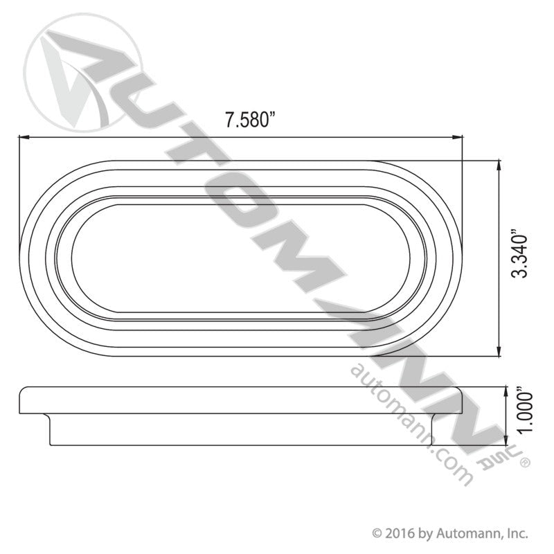 6 Inch Oval Light Grommet - Vinyl Automann 571.GR60 60700 92420