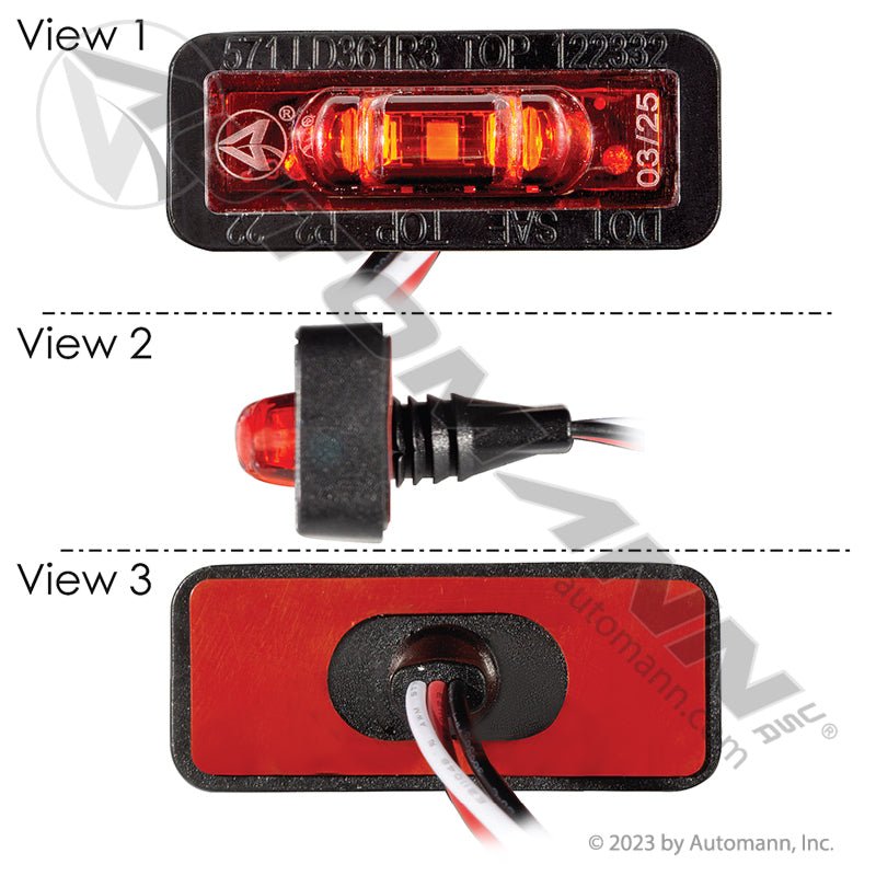 Marker Light LED Dual Function - Red 3-Diode Adhesive Mount 571.LD361R3