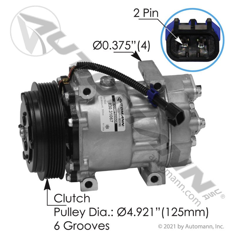 Volvo D13 MP8 AC Compressor - 2018-2026 Replaces OEM 20501069 8088112