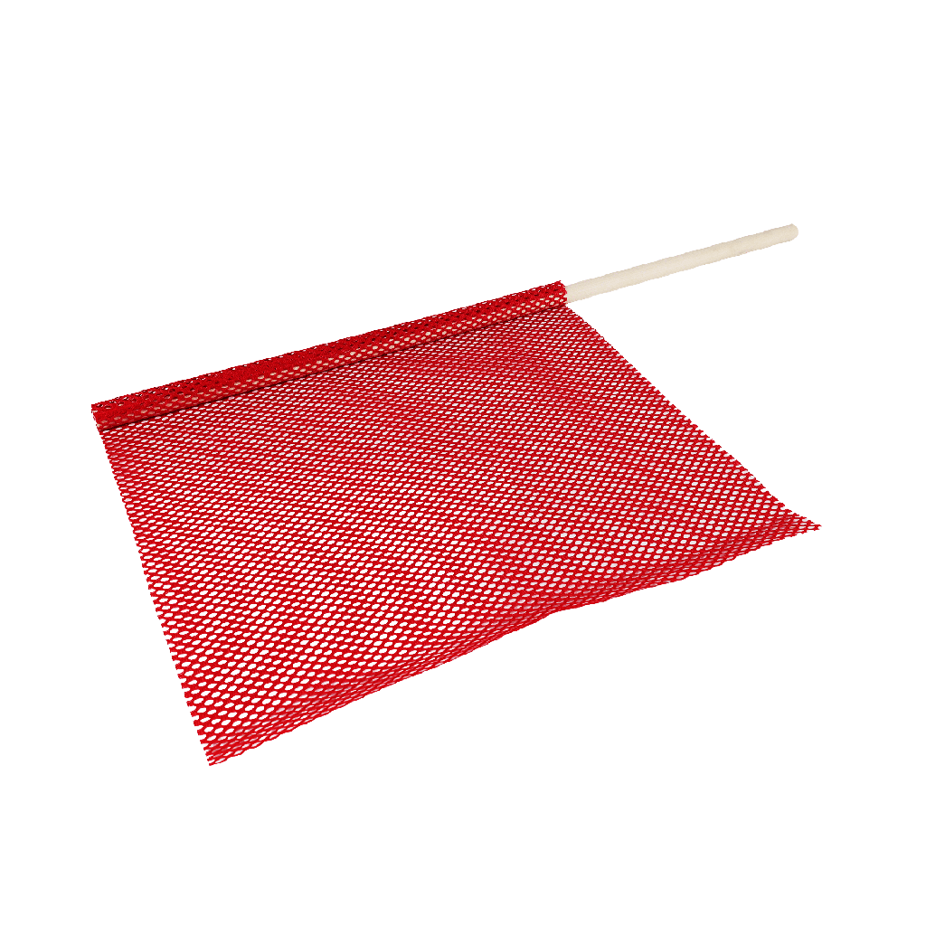Vinyl Mesh Red Flag with 30" Wood Dowel - DOT Compliant Oversize Load Marker