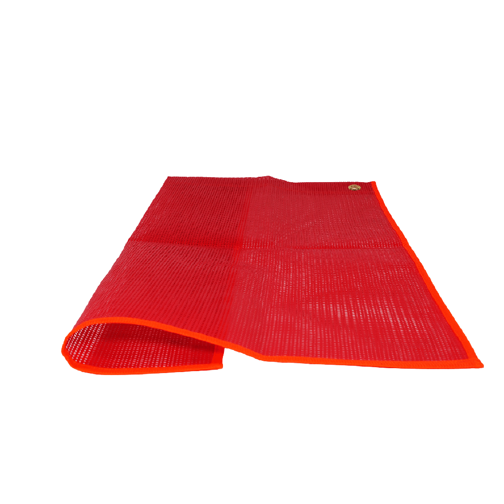 Vinyl Mesh Red Flag with Grommets - DOT Compliant Oversize Load Warning Flag
