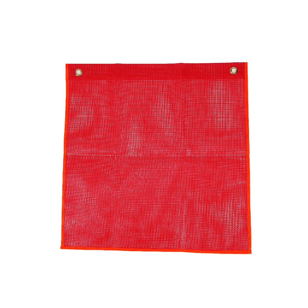 Vinyl Mesh Red Flag with Grommets - DOT Compliant Oversize Load Warning Flag