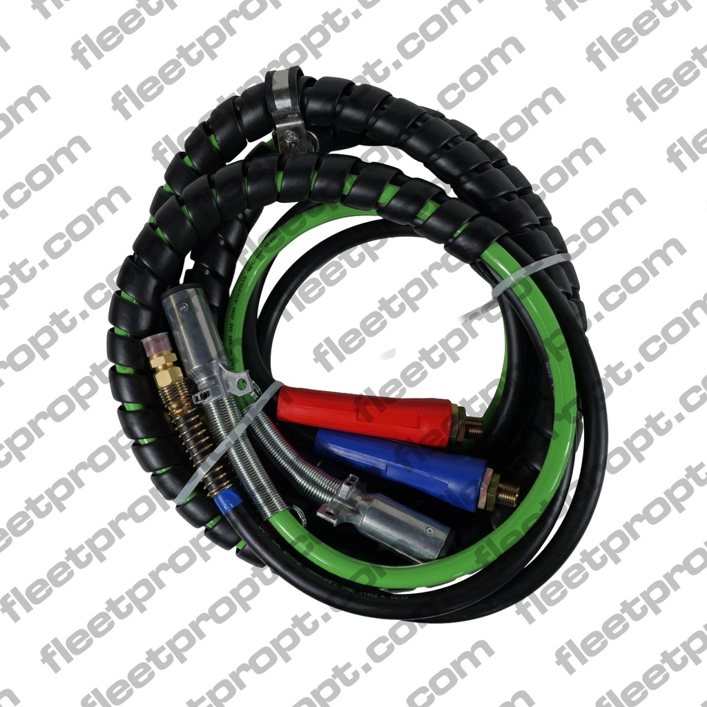 3-in-1 Semi Truck Air Line & ABS Power Kit 15ft – Heavy-Duty Rubber Hose Assembly