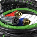 3-in-1 Semi Truck Air Line & ABS Power Kit 15ft – Heavy-Duty Rubber Hose Assembly