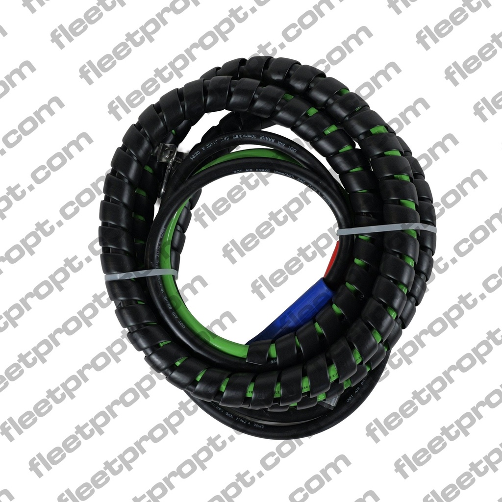 3-in-1 Semi Truck Air Line & ABS Power Kit 15ft – Heavy-Duty Rubber Hose Assembly