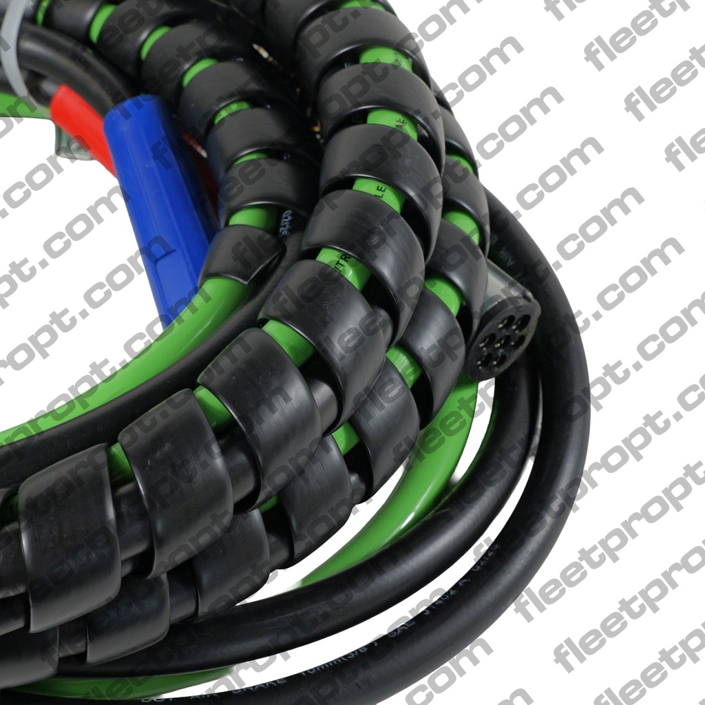 3-in-1 Semi Truck Air Line & ABS Power Kit 15ft – Heavy-Duty Rubber Hose Assembly