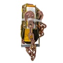 Ratchet Strap (2" x 30') with Chain Anchor – Heavy-Duty Yellow Webbing – 3,333 lb WLL