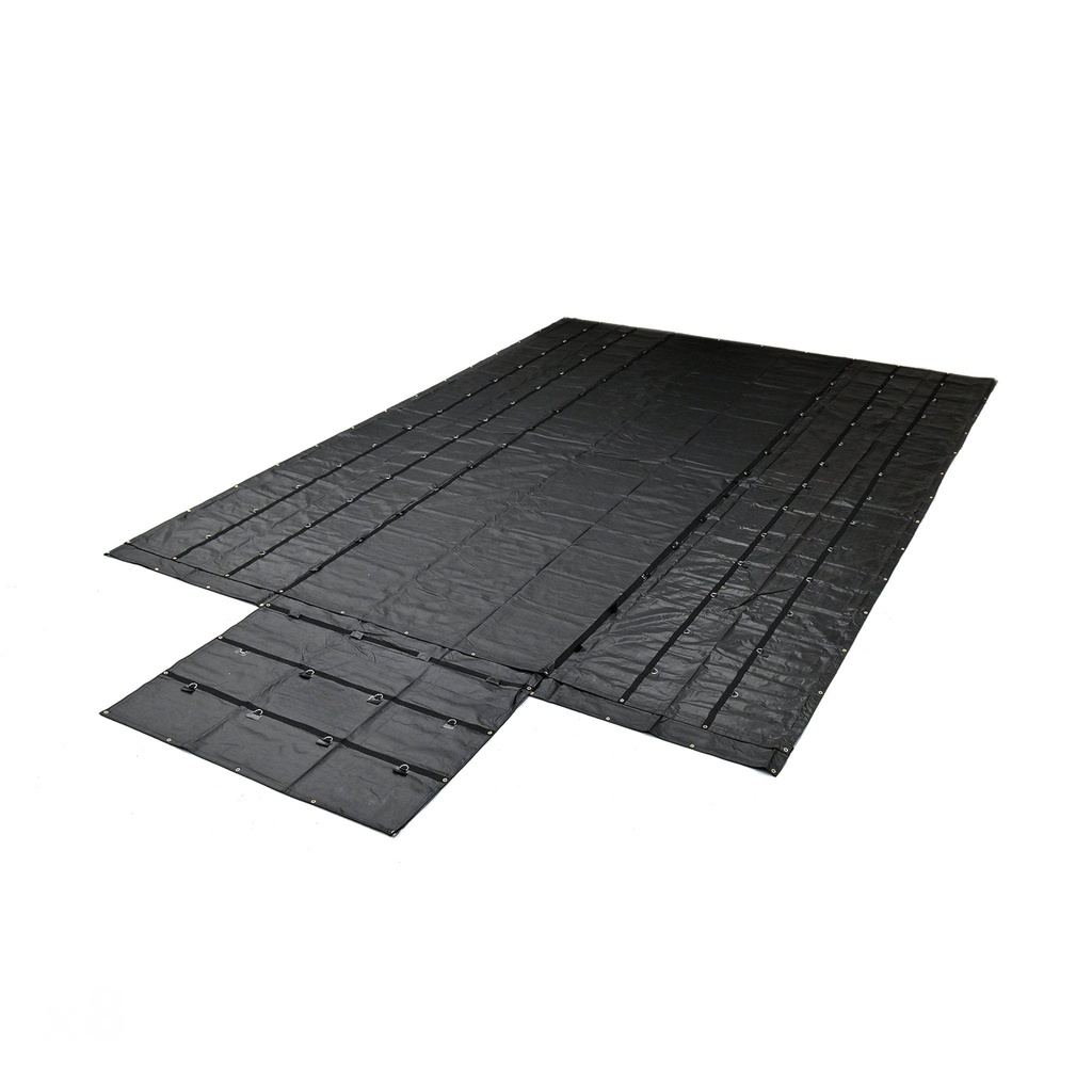 6' Drop Super Vinyl Lumber Tarp - 20’ x 27’ Heavy-Duty Black Flatbed Tarp