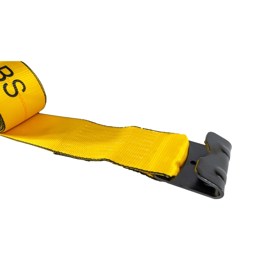 Winch Strap (4" x 40') with Flat Hook – Heavy-Duty Yellow Cargo Tie-Down – 5,400 lb WLL