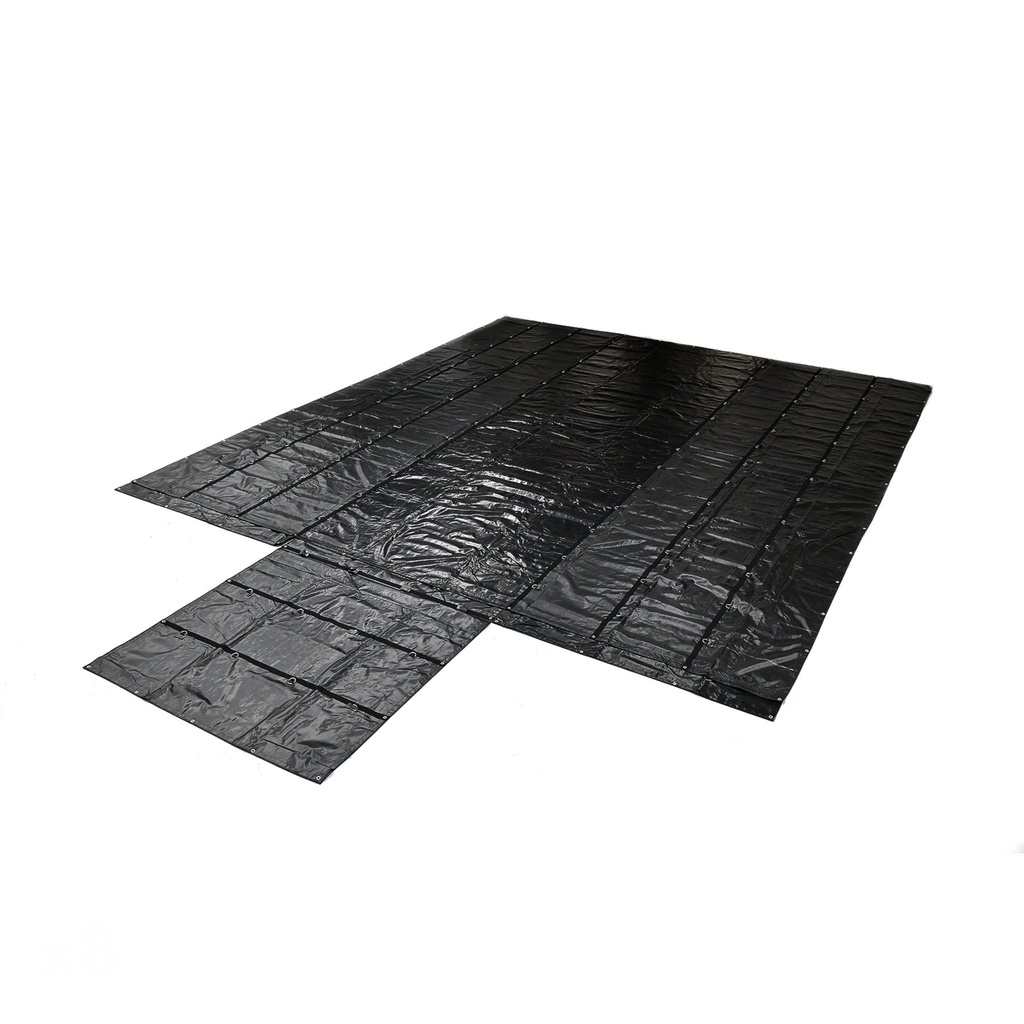 8' Drop Super Vinyl Lumber Tarp - 24’ x 27’ Heavy-Duty Black Flatbed Tarp