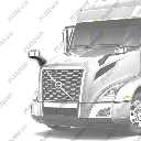 Volvo VNL Hood Mirror (2018–2025 Gen 3) – Passenger Side Chrome & Black Heated Assembly – Replaces 84723683