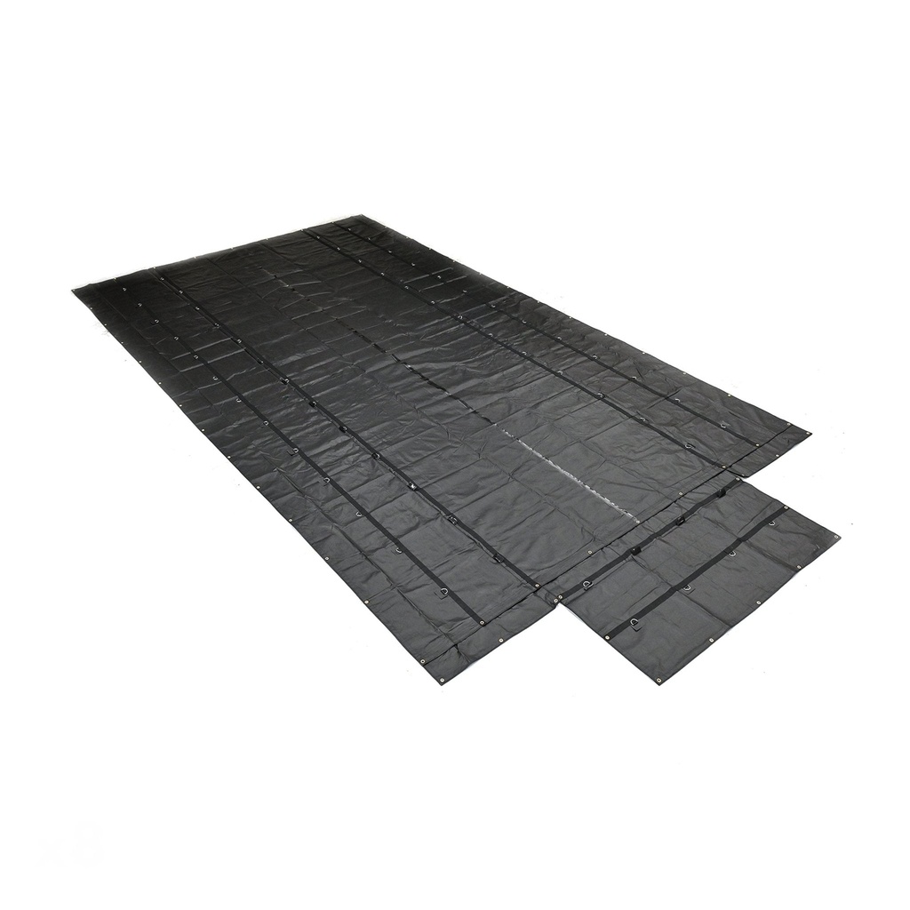 4' Drop Super Vinyl Tarp - 16’ x 27’ Heavy-Duty Black Lumber Tarp