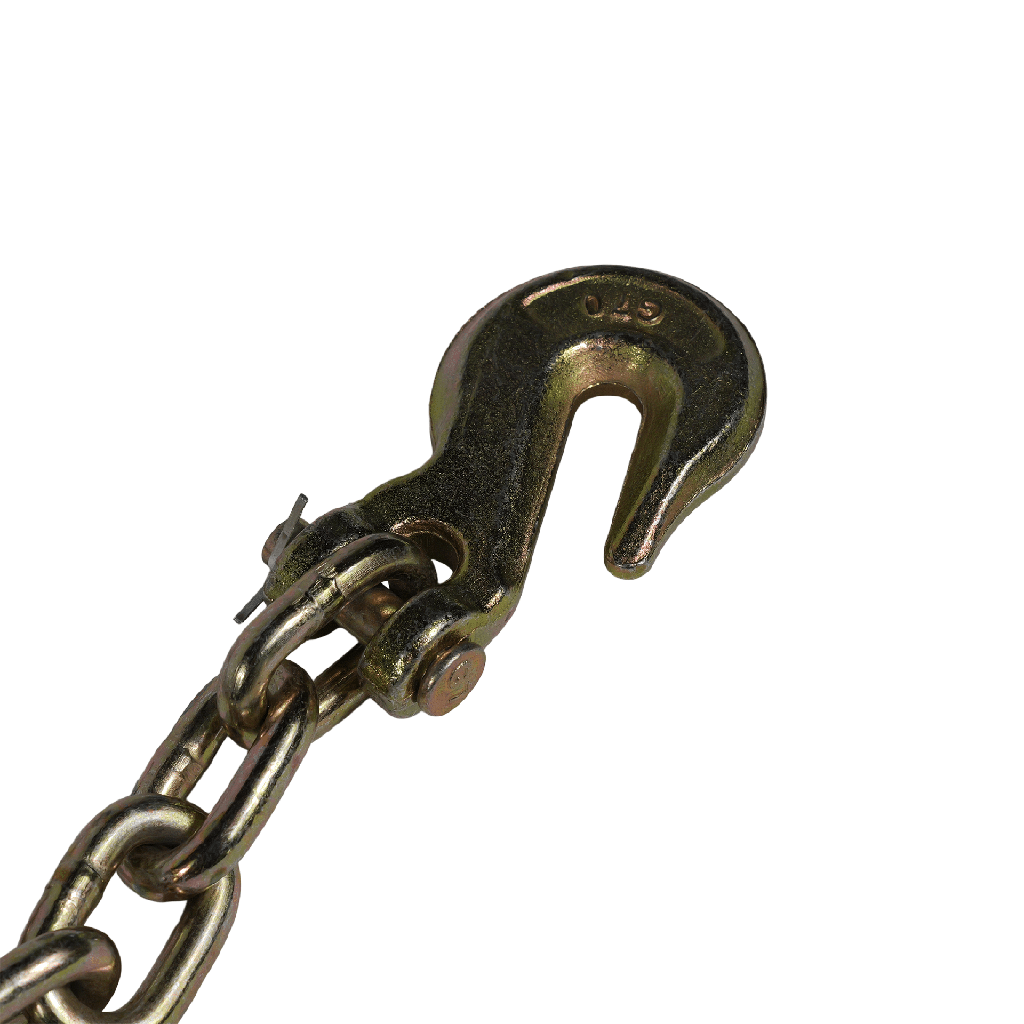 G70 3/8" x 20' Chains with Grab Hooks - 6,600 lb WLL Transport Chain