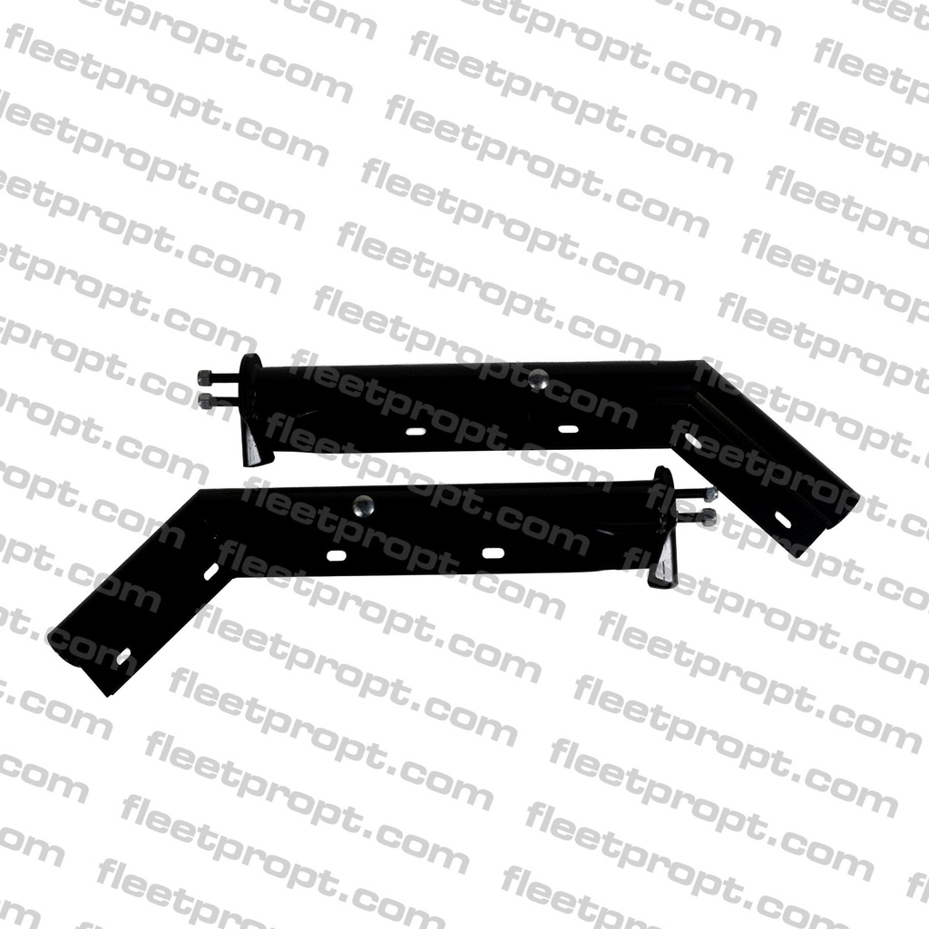 30" Black Spring-Loaded Mud Flap Hangers – 45° Angled Universal Pair – 1 1/8" Bolt Spacing