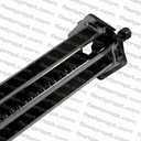 30" Black Spring-Loaded Mud Flap Hangers – Straight Heavy-Duty Universal Pair – 1 1/8" Bolt Spacing