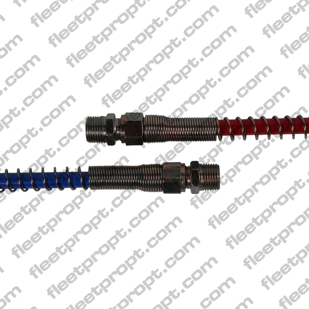 Coiled Air Brake Hose Set 15ft – Red & Blue Long Tail 40" Trailer Leads