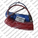 Coiled Air Brake Hose Set 15ft – Red & Blue Long Tail 40" Trailer Leads