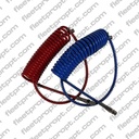 Coiled Air Brake Hose Set 15ft – Red & Blue Long Tail 40" Trailer Leads