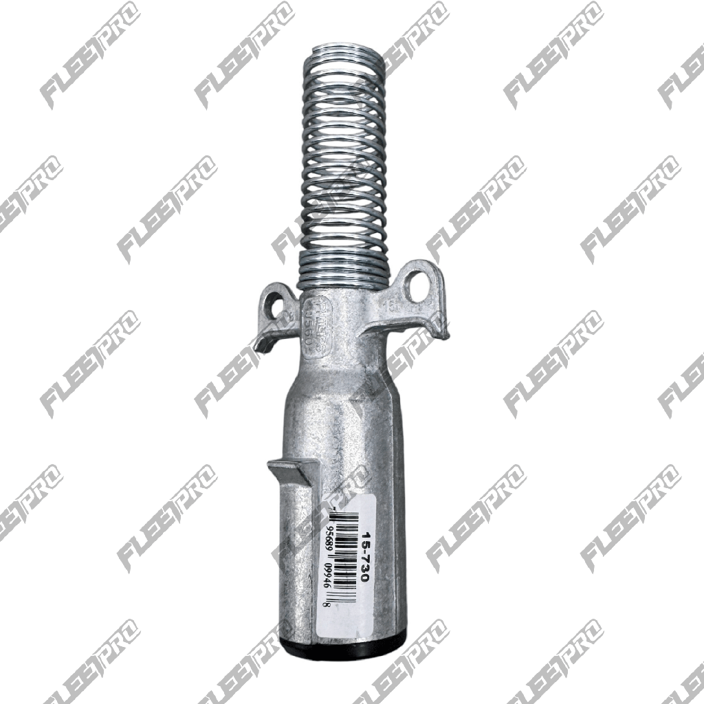 7-Way Trailer Plug – Phillips 15-730 – Zinc Die-Cast with Spring Guard