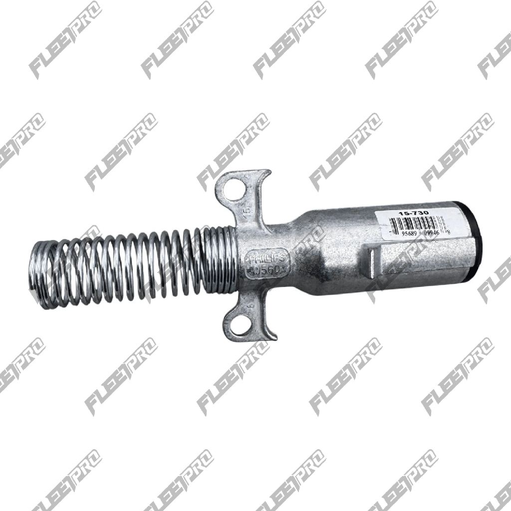 7-Way Trailer Plug – Phillips 15-730 – Zinc Die-Cast with Spring Guard
