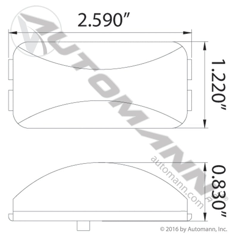 Rectangular Sealed License Plate Light – 1" x 2.5" Clear Incandescent – Replaces Grote 60261