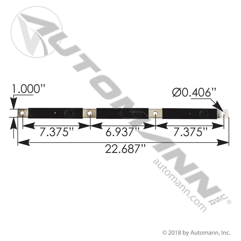Volvo VNL Negative Battery Bar – Black 4-Battery Bus Bar – Replaces 21107829
