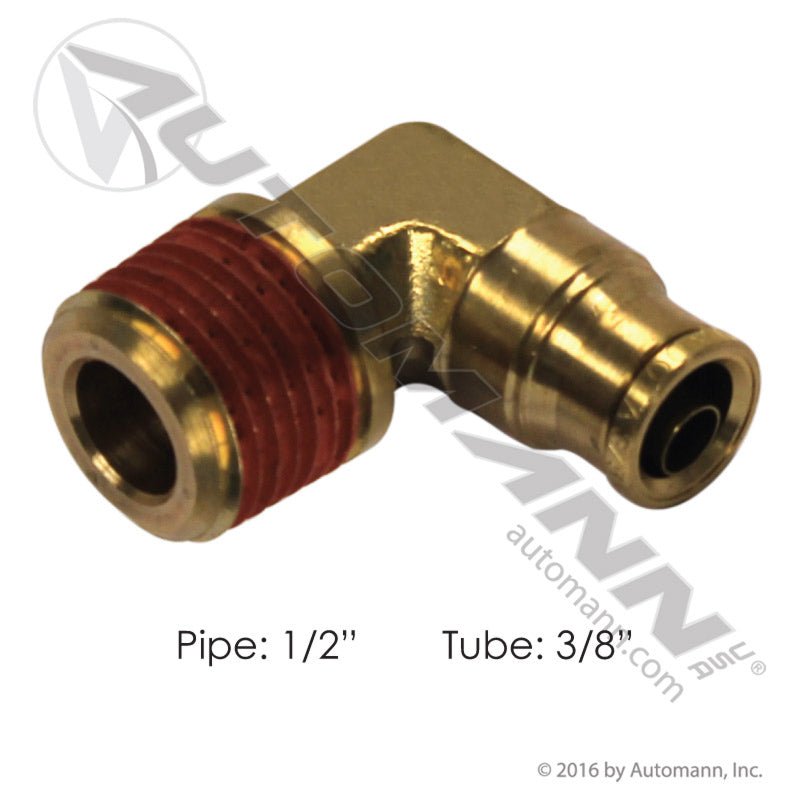 Push Lock Elbow – 3/8" Tube x 1/2" NPT – 90° Brass – Replaces 1869X6X8